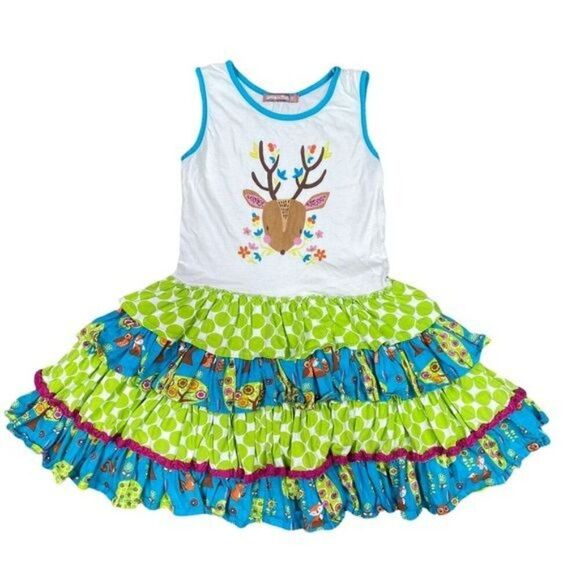 Jelly The Pug Dress Size 12 Sleeveless Deer - Picture 1 of 5